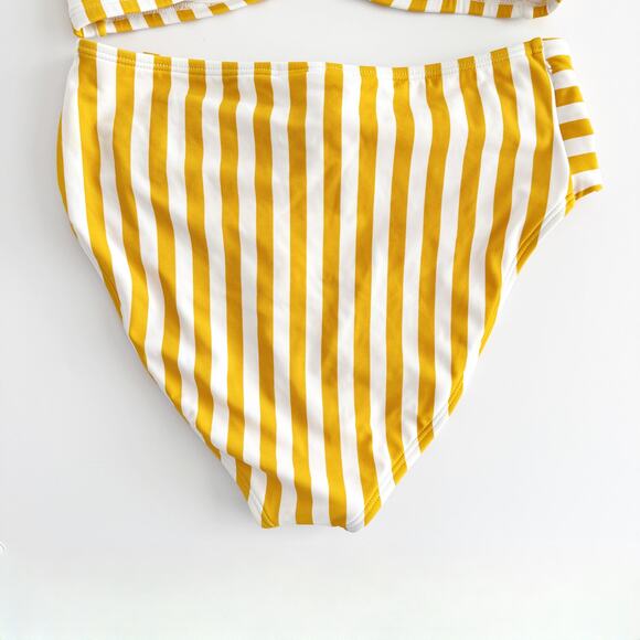 [Gabifresh x Swimsuits For All] Striped Yellow High Waisted Bikini Size 10 D/DD - Picture 8 of 10